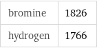 bromine | 1826 hydrogen | 1766