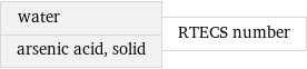 water arsenic acid, solid | RTECS number