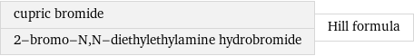 cupric bromide 2-bromo-N, N-diethylethylamine hydrobromide | Hill formula