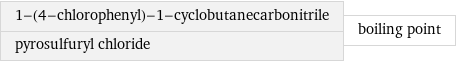 1-(4-chlorophenyl)-1-cyclobutanecarbonitrile pyrosulfuryl chloride | boiling point