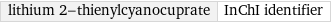 lithium 2-thienylcyanocuprate | InChI identifier