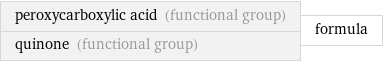 peroxycarboxylic acid (functional group) quinone (functional group) | formula