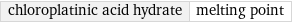 chloroplatinic acid hydrate | melting point