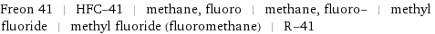 Freon 41 | HFC-41 | methane, fluoro | methane, fluoro- | methyl fluoride | methyl fluoride (fluoromethane) | R-41