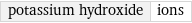 potassium hydroxide | ions