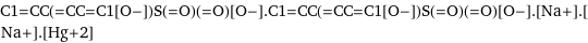 C1=CC(=CC=C1[O-])S(=O)(=O)[O-].C1=CC(=CC=C1[O-])S(=O)(=O)[O-].[Na+].[Na+].[Hg+2]