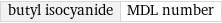 butyl isocyanide | MDL number