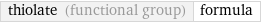 thiolate (functional group) | formula