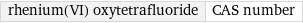 rhenium(VI) oxytetrafluoride | CAS number