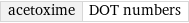 acetoxime | DOT numbers