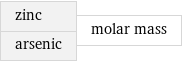 zinc arsenic | molar mass