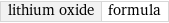 lithium oxide | formula