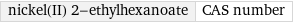 nickel(II) 2-ethylhexanoate | CAS number