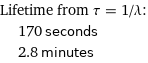 Lifetime from τ = 1/λ:  | 170 seconds  | 2.8 minutes