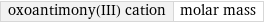 oxoantimony(III) cation | molar mass