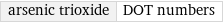 arsenic trioxide | DOT numbers