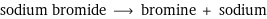 sodium bromide ⟶ bromine + sodium