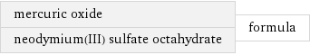 mercuric oxide neodymium(III) sulfate octahydrate | formula