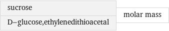 sucrose D-glucose, ethylenedithioacetal | molar mass