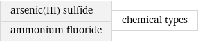 arsenic(III) sulfide ammonium fluoride | chemical types