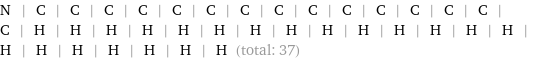 N | C | C | C | C | C | C | C | C | C | C | C | C | C | C | C | H | H | H | H | H | H | H | H | H | H | H | H | H | H | H | H | H | H | H | H | H (total: 37)