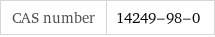 CAS number | 14249-98-0