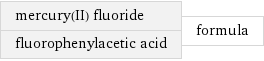 mercury(II) fluoride fluorophenylacetic acid | formula