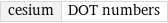 cesium | DOT numbers