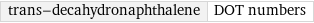 trans-decahydronaphthalene | DOT numbers