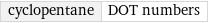 cyclopentane | DOT numbers