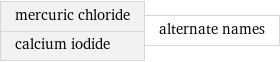 mercuric chloride calcium iodide | alternate names