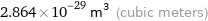 2.864×10^-29 m^3 (cubic meters)