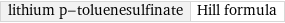 lithium p-toluenesulfinate | Hill formula