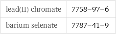 lead(II) chromate | 7758-97-6 barium selenate | 7787-41-9
