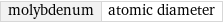 molybdenum | atomic diameter