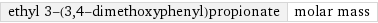 ethyl 3-(3, 4-dimethoxyphenyl)propionate | molar mass