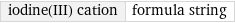 iodine(III) cation | formula string