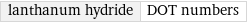 lanthanum hydride | DOT numbers