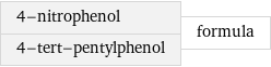 4-nitrophenol 4-tert-pentylphenol | formula