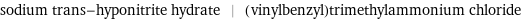 sodium trans-hyponitrite hydrate | (vinylbenzyl)trimethylammonium chloride