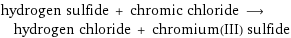 hydrogen sulfide + chromic chloride ⟶ hydrogen chloride + chromium(III) sulfide