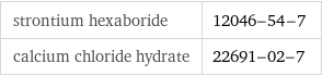 strontium hexaboride | 12046-54-7 calcium chloride hydrate | 22691-02-7