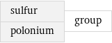 sulfur polonium | group