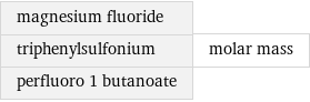 magnesium fluoride triphenylsulfonium perfluoro 1 butanoate | molar mass