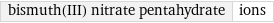 bismuth(III) nitrate pentahydrate | ions