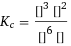 K_c = ([H2O]^3 [Fe(NO3)3]^2)/([HNO3]^6 [Fe2O3])