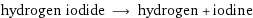 hydrogen iodide ⟶ hydrogen + iodine