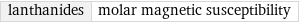 lanthanides | molar magnetic susceptibility