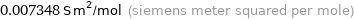 0.007348 S m^2/mol (siemens meter squared per mole)