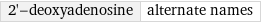 2'-deoxyadenosine | alternate names